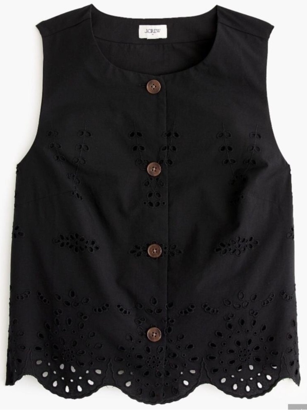 J Crew Factory Eyelet button-front shell - Picture 4 of 6